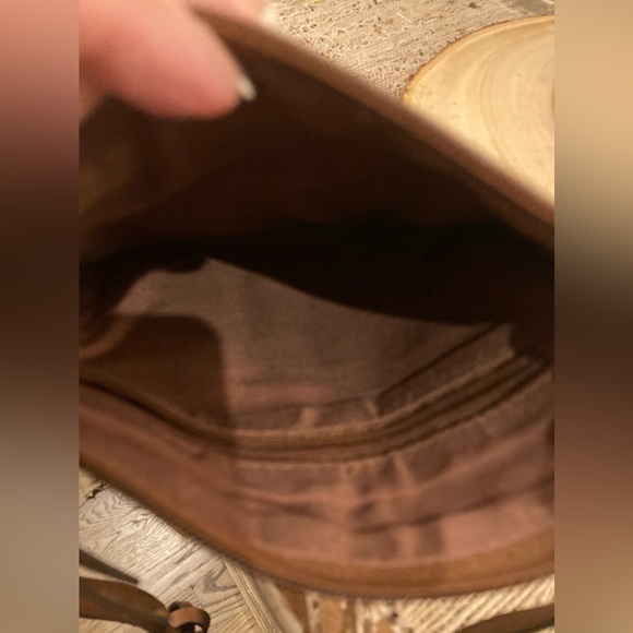 Fossil Vintage Brown Leather Multi Color‎ Patchwork Crossbody EUC - Picture 7 of 9